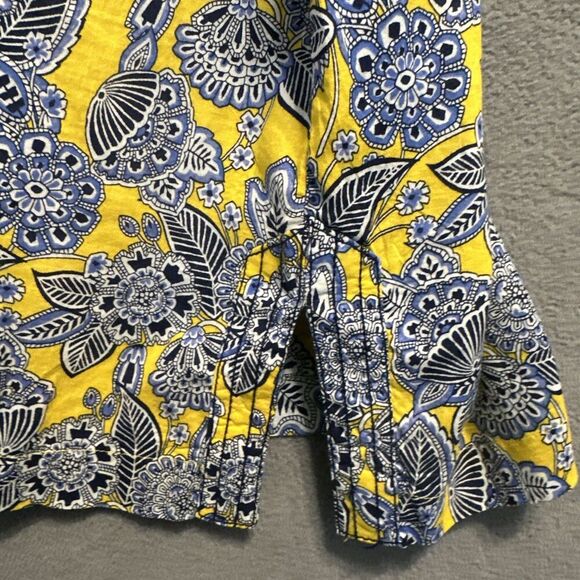 Talbots Paisley Printed Tunic Top Plus Size 3X Yellow Blue Office Career Resort - Picture 10 of 10